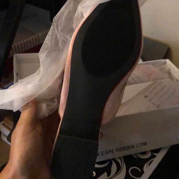 BLUSH POINTY EMBROIDERED VEGAN SUEDE SLIDES - Picture 7 of 7